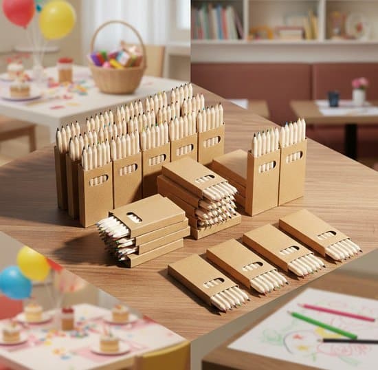 Mini Kleurpotloden Set – 6 Kleuren in Kraft Verpakking (25 Stuks)