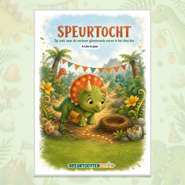 Dino Speurtocht – Op zoek naar de verloren glinsterende eieren in het dinobos