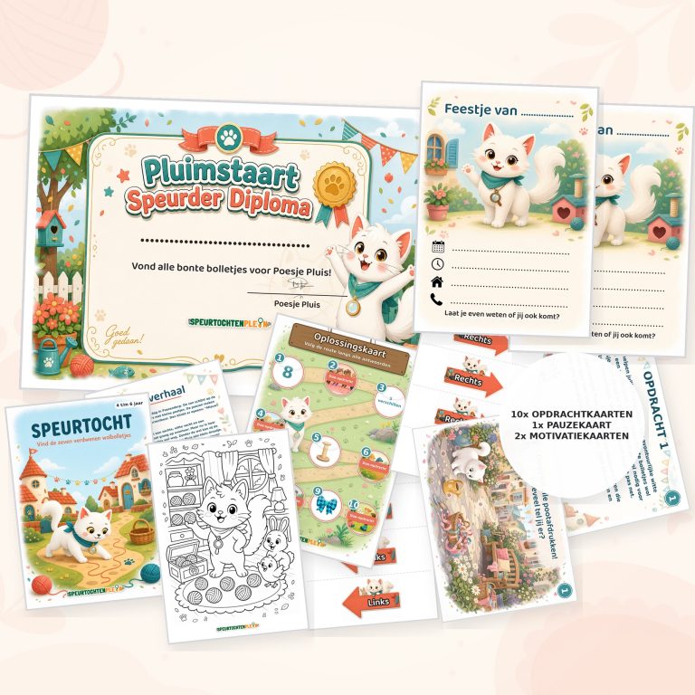 Poezen Speurtocht – Help Poesje Pluis met het Grote Snorrenfeest