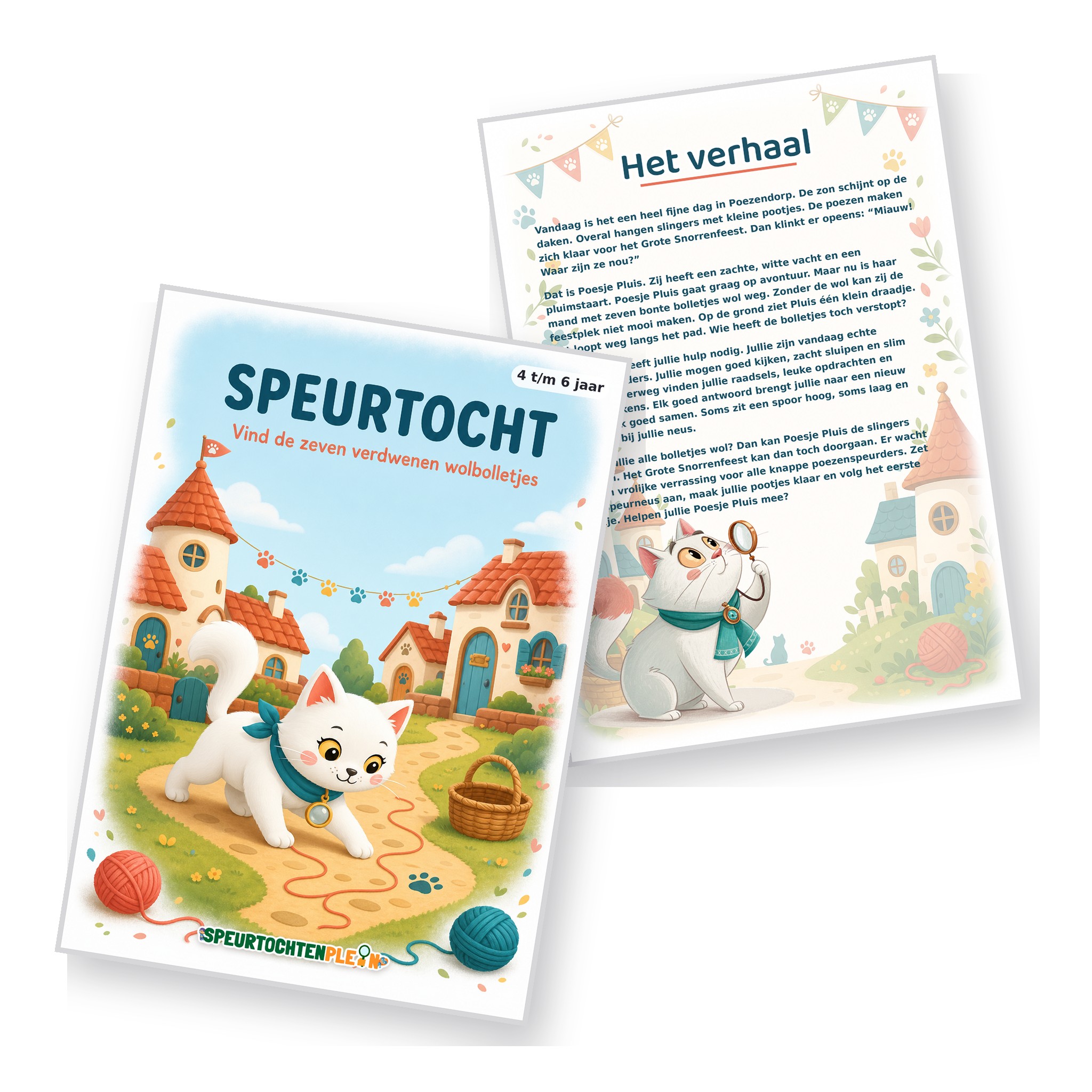 Voorblad en verhaal van de Poezen Speurtocht