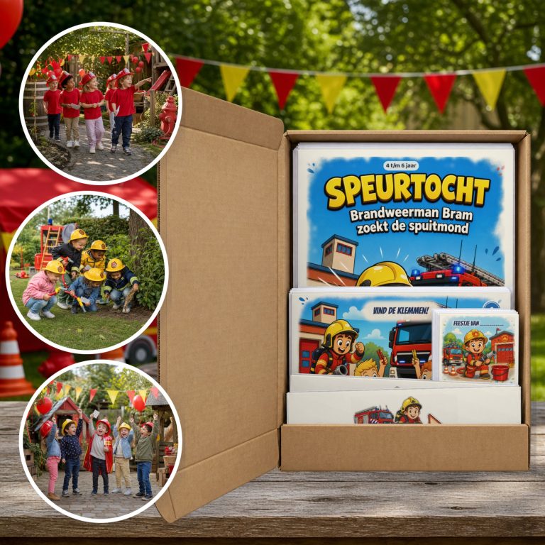 Brandweer Speurtocht als brievenbuspakket, met foto's van kinderen op speurtocht