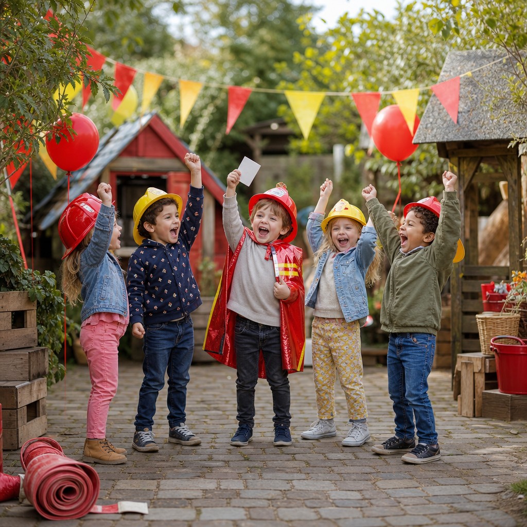 Blije kinderen hebben de schat gevonden bij de Brandweer Speurtocht