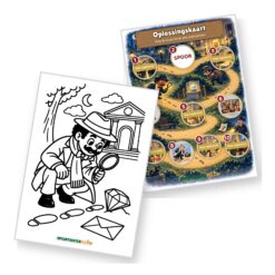 Oplossingskaart en kleurplaat van de Detective Speurtocht