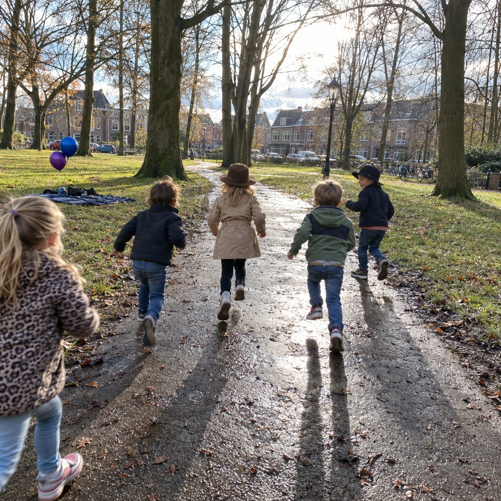 Blije kinderen hebben de schat gevonden bij de Detective Speurtocht