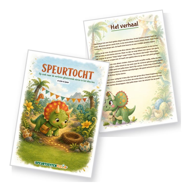 Voorblad en verhaal van de Dino Speurtocht