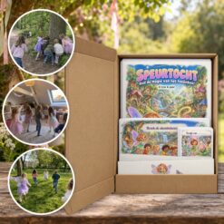 Feeën Speurtocht als brievenbuspakket, met foto's van kinderen op speurtocht