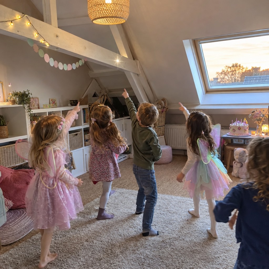 Kinderen zoeken samen naar aanwijzingen bij de Feeën Speurtocht
