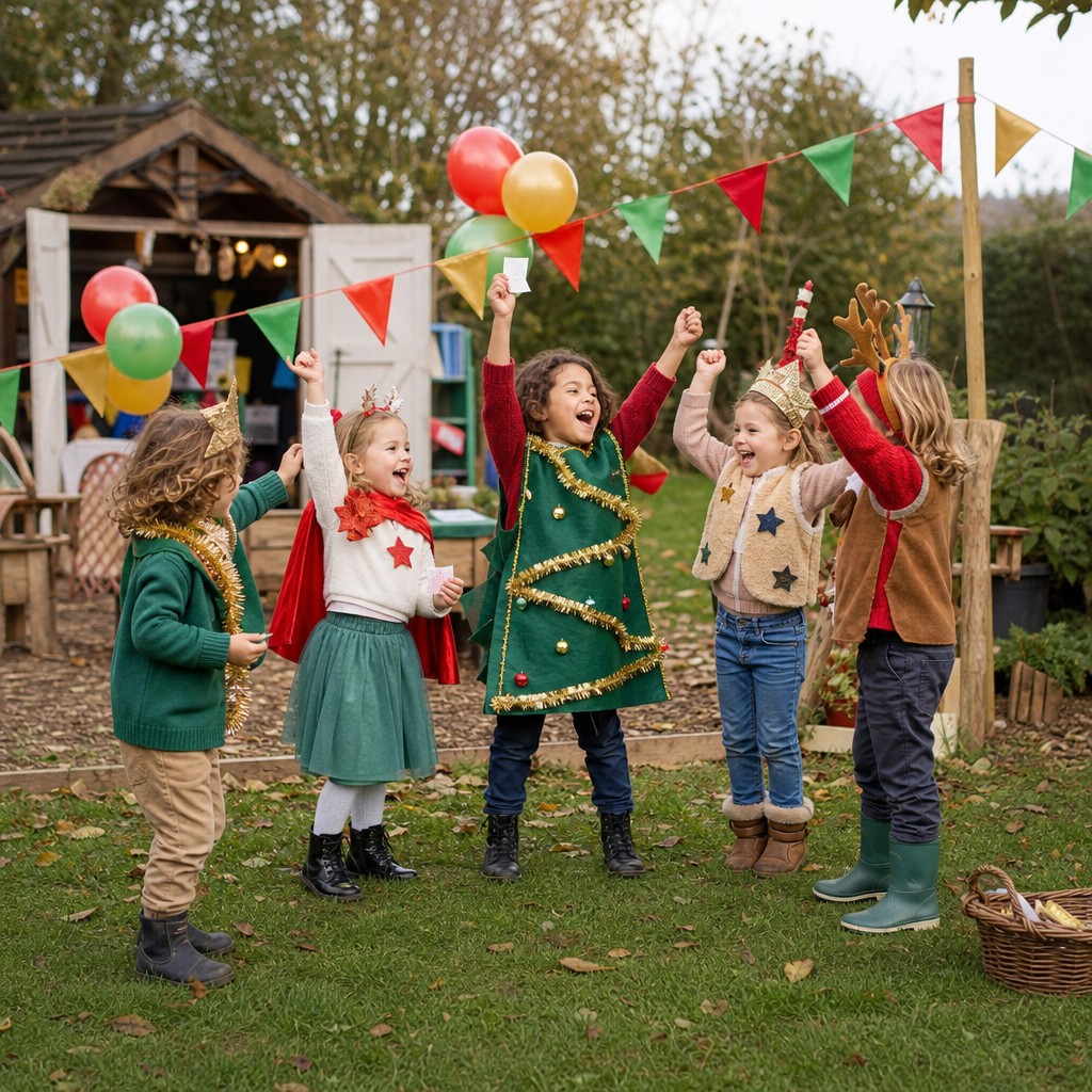 Blije kinderen hebben de schat gevonden bij de kerst Speurtocht