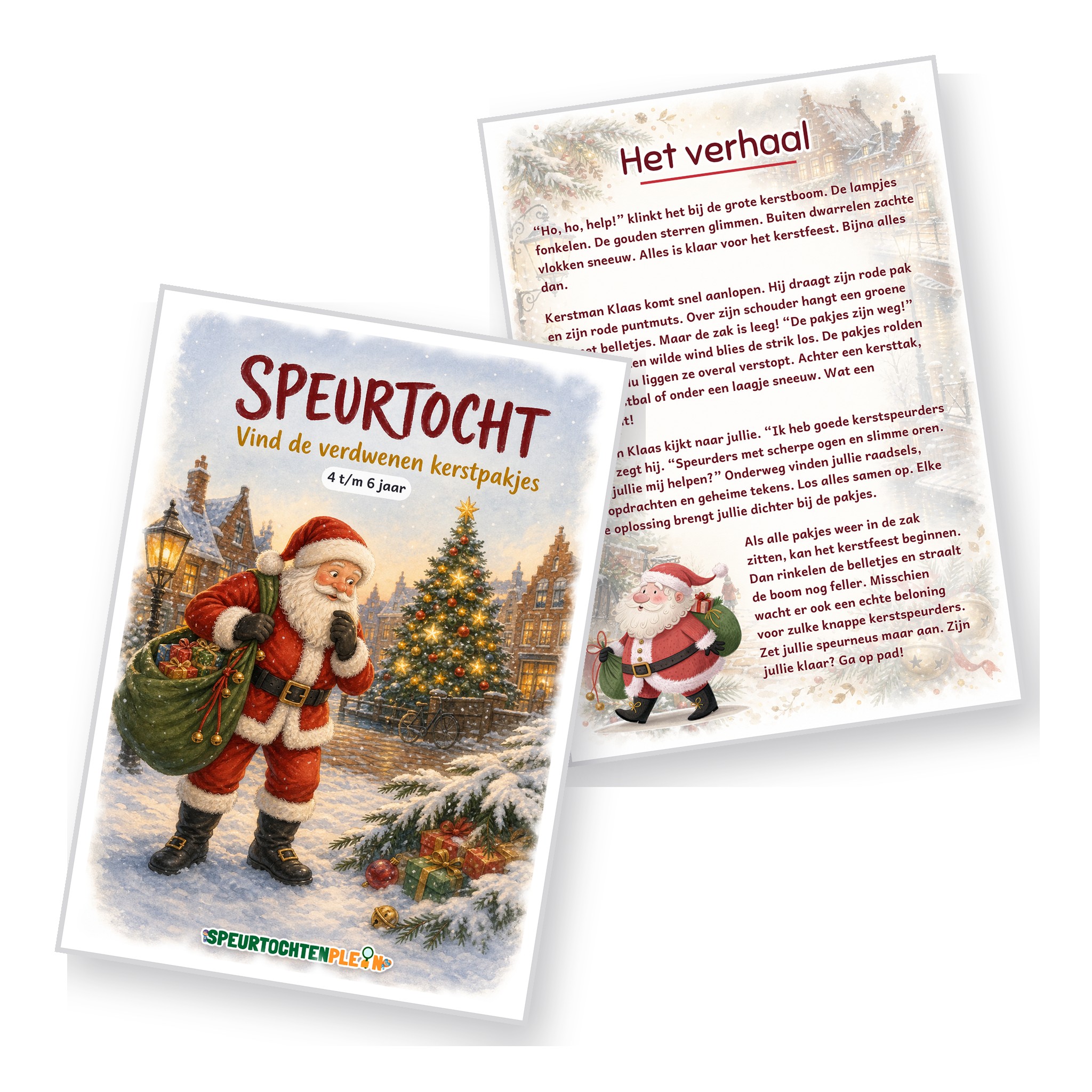 Voorblad en verhaal van de kerst Speurtocht