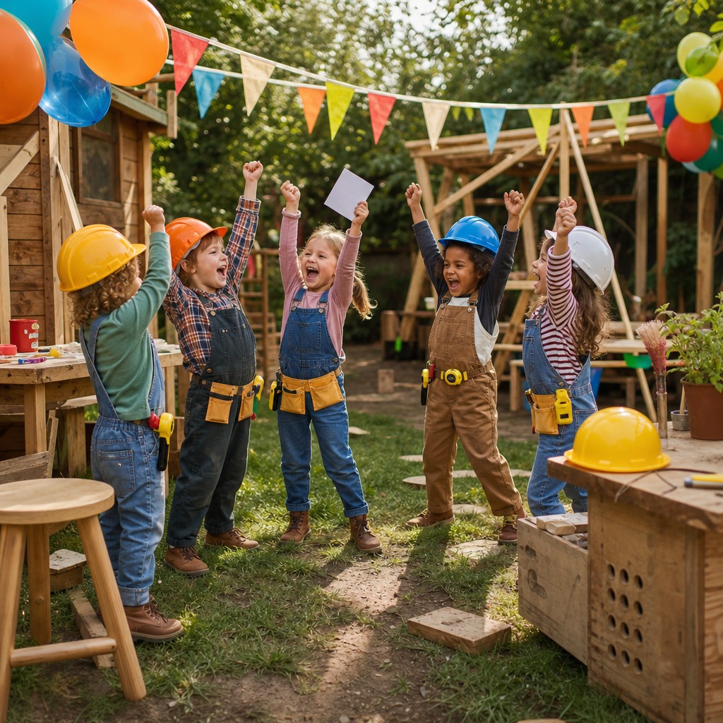 Blije kinderen hebben de schat gevonden bij de Piet & Peer - De Grote Klus Speurtocht