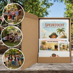 Piraat Speurtocht als brievenbuspakket, met foto's van kinderen op speurtocht