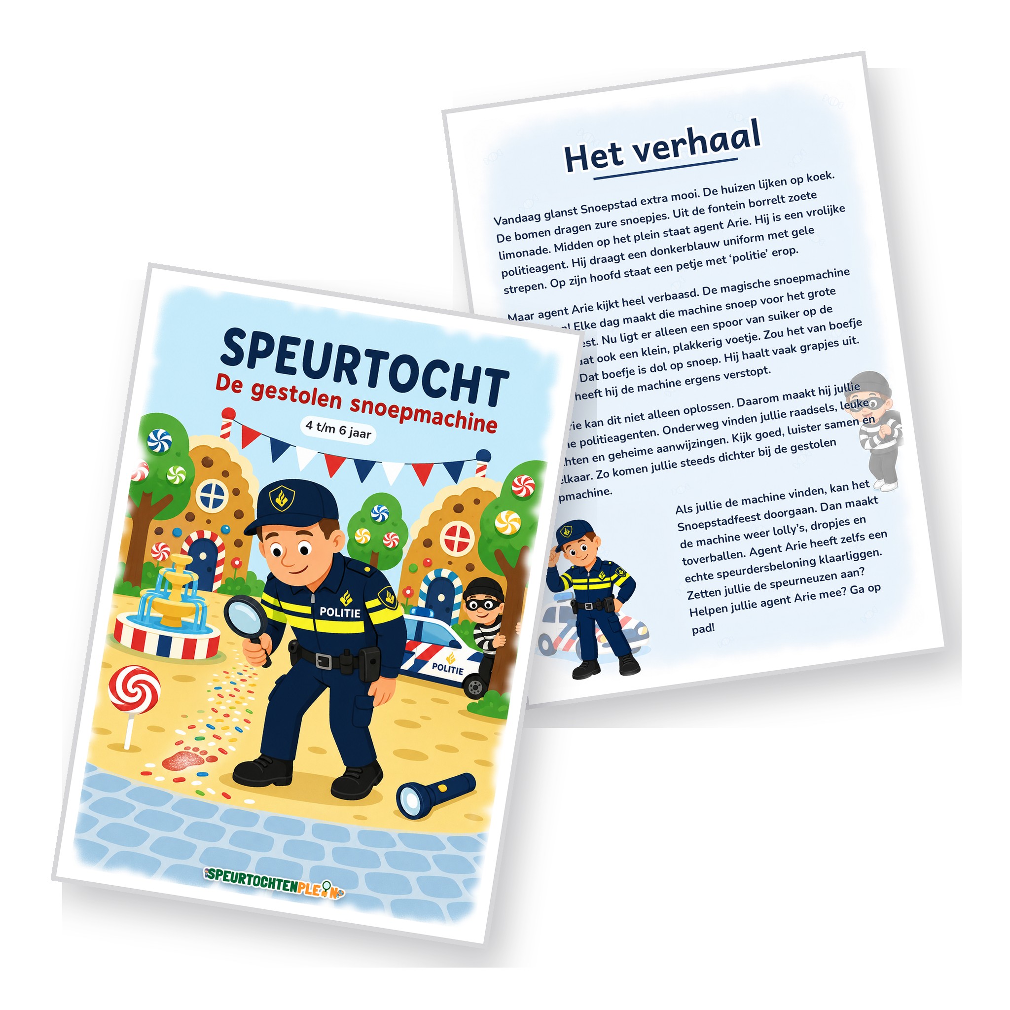 Voorblad en verhaal van de Politie en boefje Speurtocht