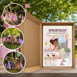 Prinses Speurtocht als brievenbuspakket, met foto's van kinderen op speurtocht