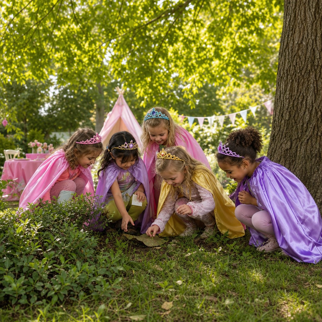 Kinderen zoeken samen naar aanwijzingen bij de Prinses Speurtocht