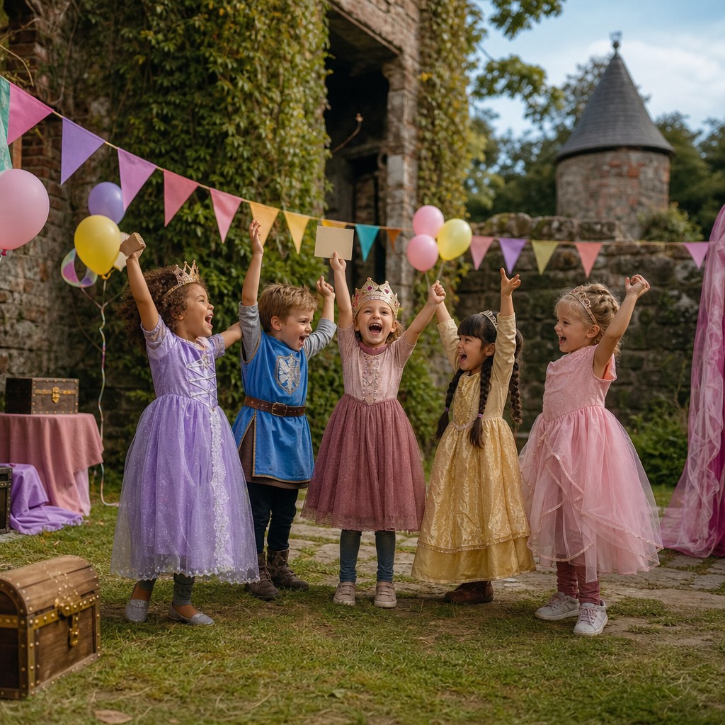 Blije kinderen hebben de schat gevonden bij de Prinses Speurtocht