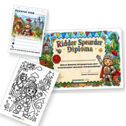 Uitnodiging, diploma en kleurplaat van de Ridder Speurtocht