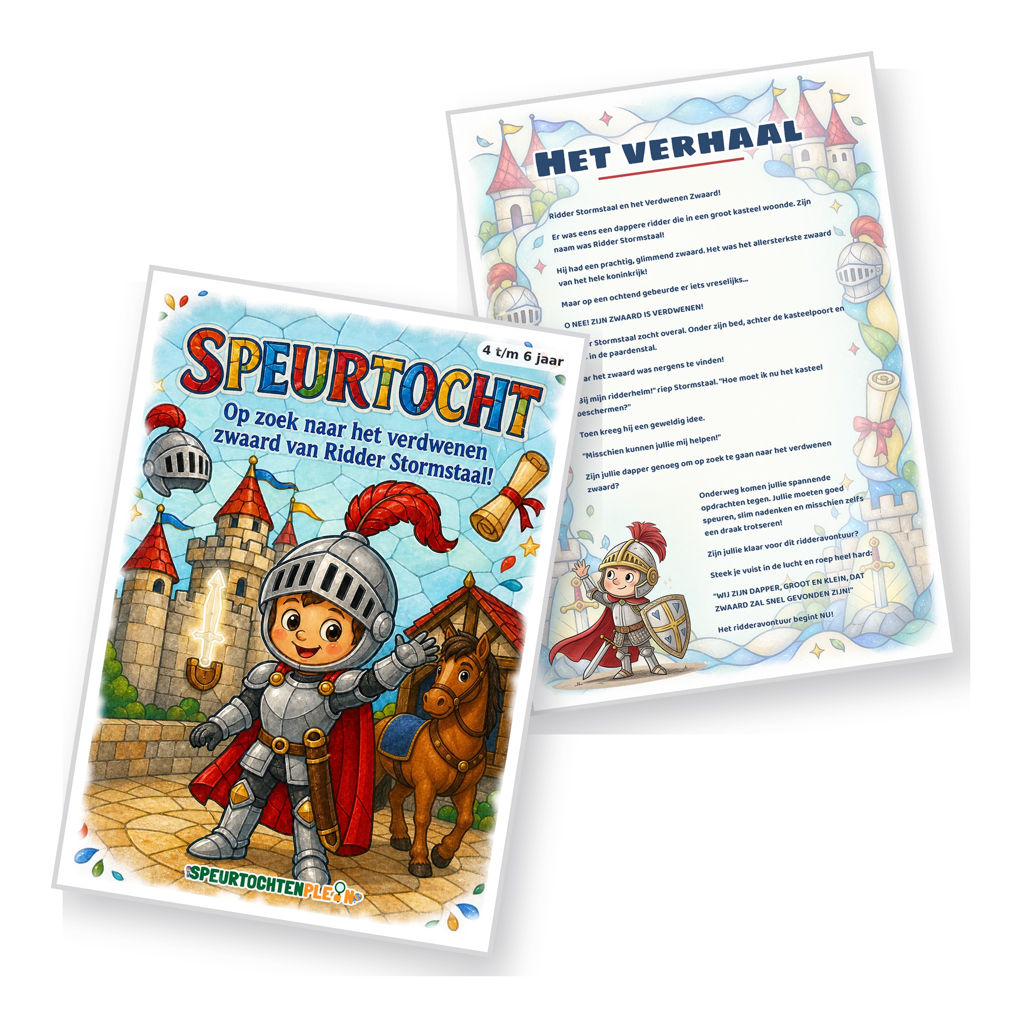 Voorblad en verhaal van de Ridder Speurtocht