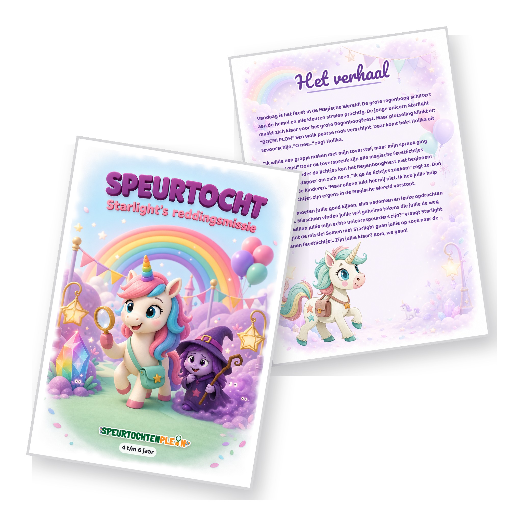 Voorblad en verhaal van de Unicorn Speurtocht