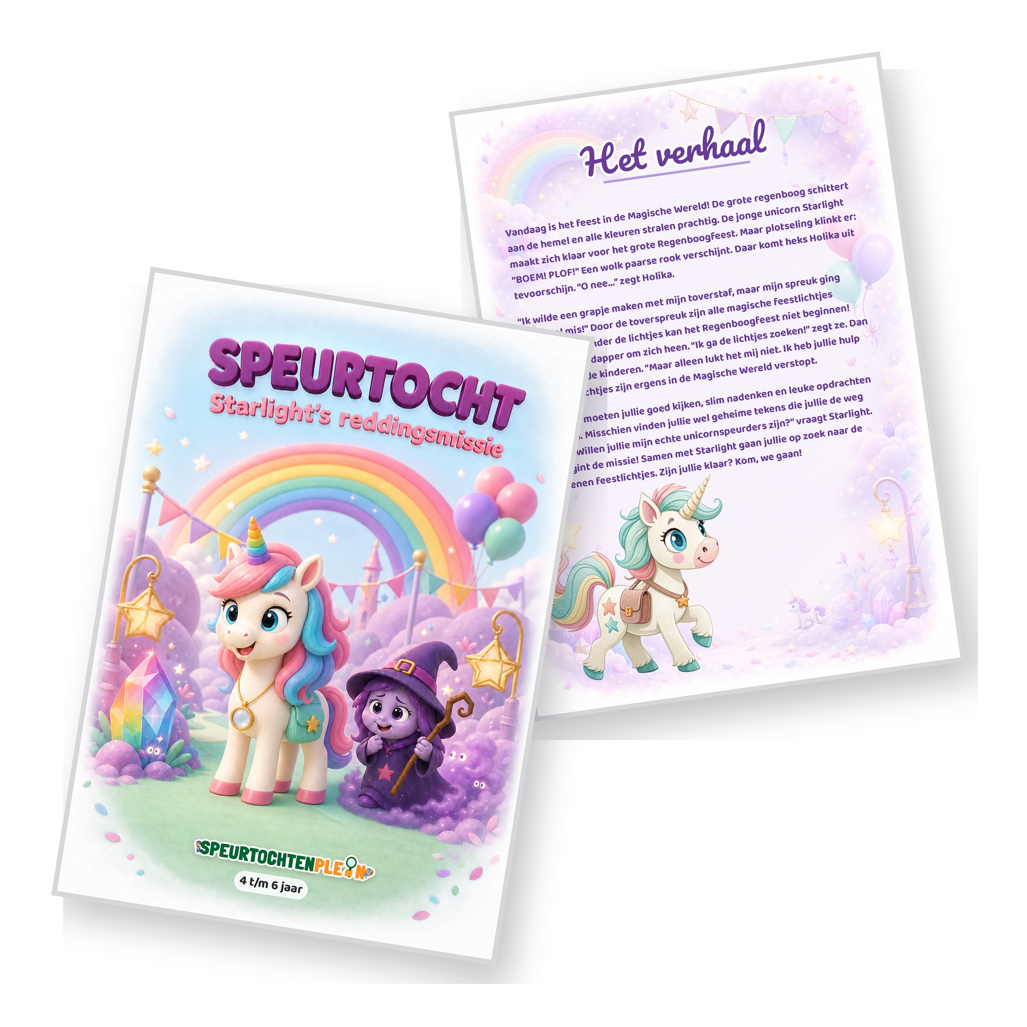 Voorblad en verhaal van de Unicorn Speurtocht