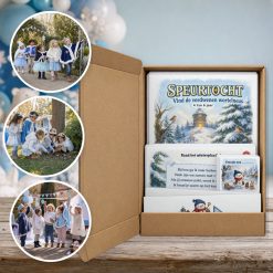 Winter Speurtocht als brievenbuspakket, met foto's van kinderen op speurtocht